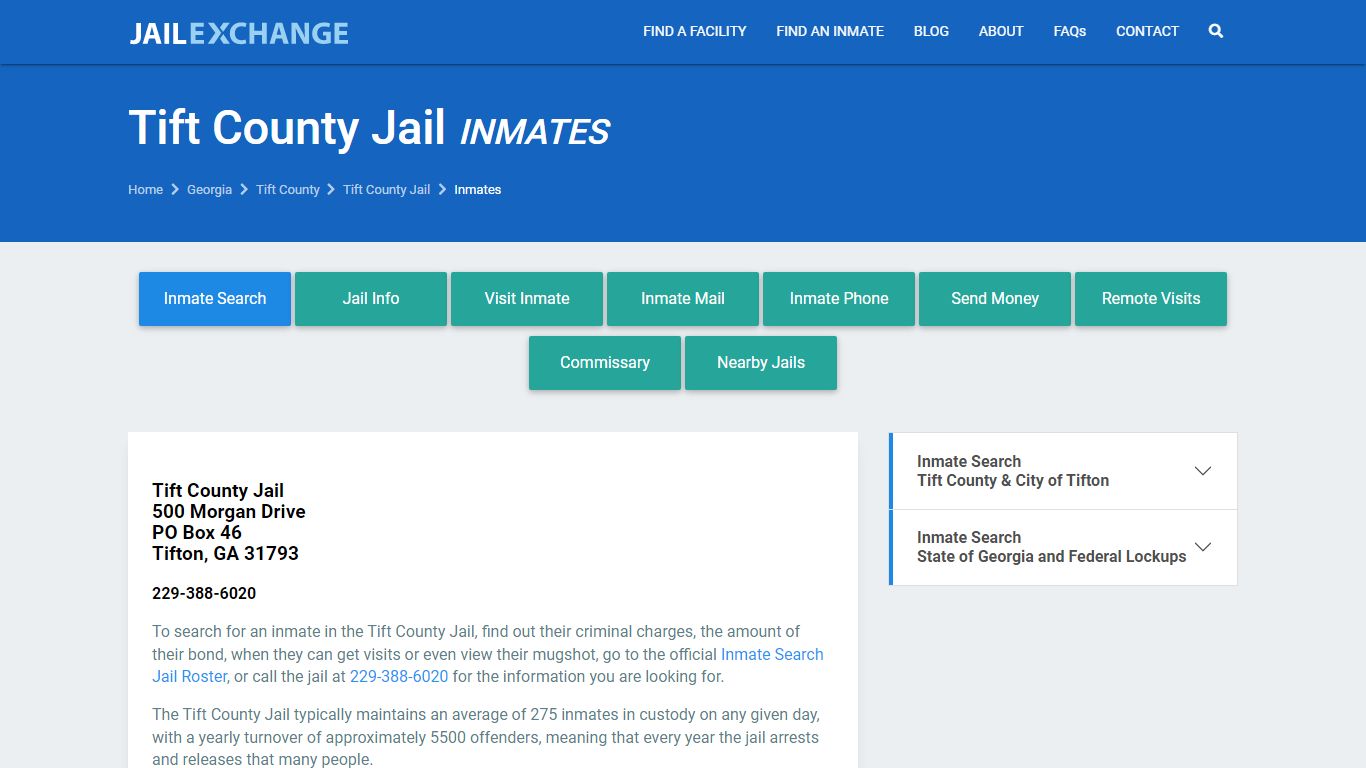 Tift County Inmate Search | Arrests & Mugshots | GA - JAIL EXCHANGE